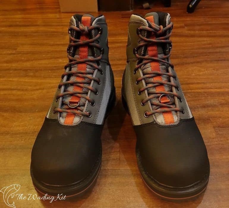 This photo shows Simms Tributary Felt Sole Wading Boots. 