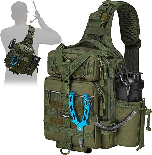 Piscifun Tackle Bag - Best Sling Pack With Rod Holder